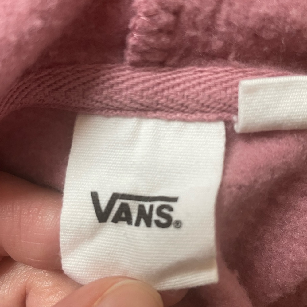 Vans Pink Cropped Drawstring Hooded Sweatshirt - Picture 4 of 5